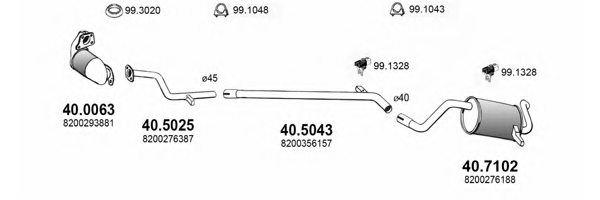 ASSO ART3688 Exhaust System
